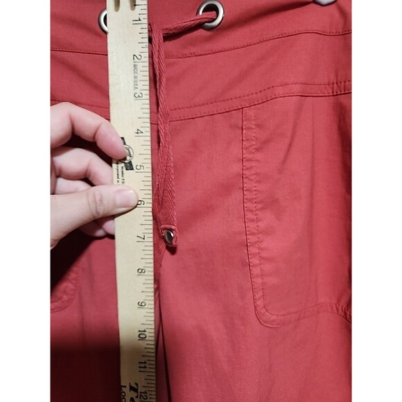 Prana Stretch Nylon Drawstring Wide Leg Cropped Hiking Pants Coral Salmon Size M - Picture 14 of 14